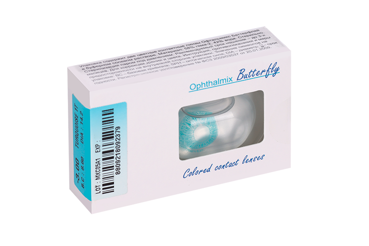 Линзы Офтальмикс Butterfly 1Т Turquoise/Tosca R 8.6 (диоптрия -3,0), 2 шт