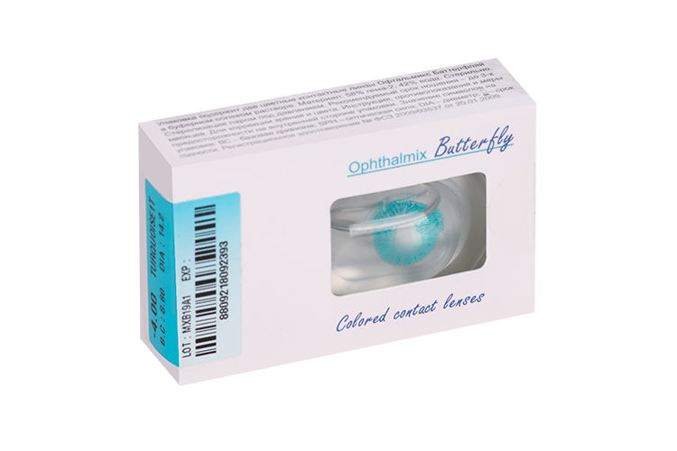 Линзы Офтальмикс Butterfly 1Т Turquoise/Tosca R 8.6 (диоптрия -4,0), 2 шт