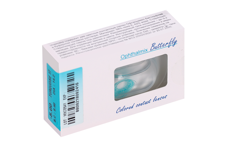 Линзы Офтальмикс Butterfly 1Т Turquoise/Tosca R 8.6 (диоптрия -5,0), 2 шт