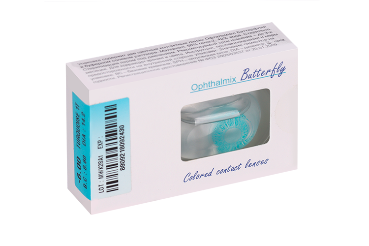 Линзы Офтальмикс Butterfly 1Т Turquoise/Tosca R 8.6 (диоптрия -6,0), 2 шт