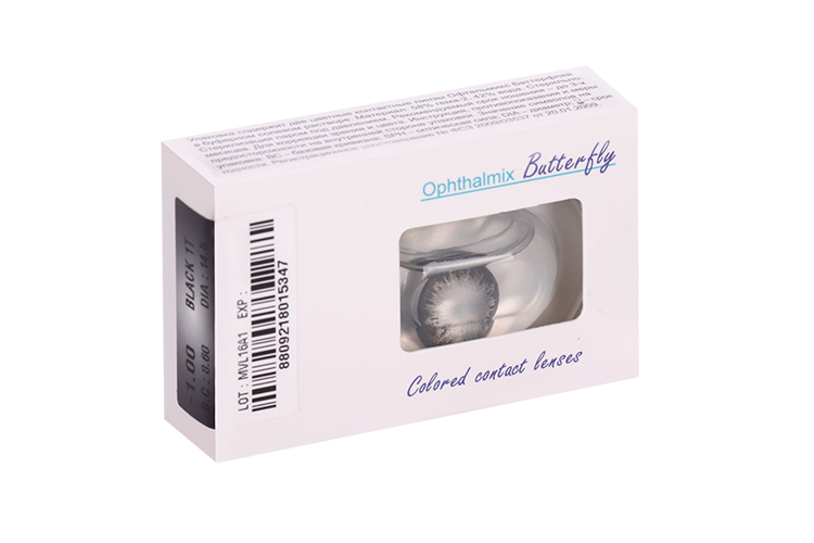 Линзы Офтальмикс Butterfly 1Т Black контактные R 8.6 (диоптрия -1,0), 2 шт