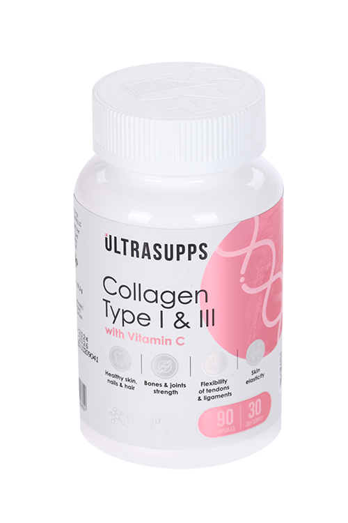 Коллаген I и III типа ULTRASUPPS, 90 шт, капсулы