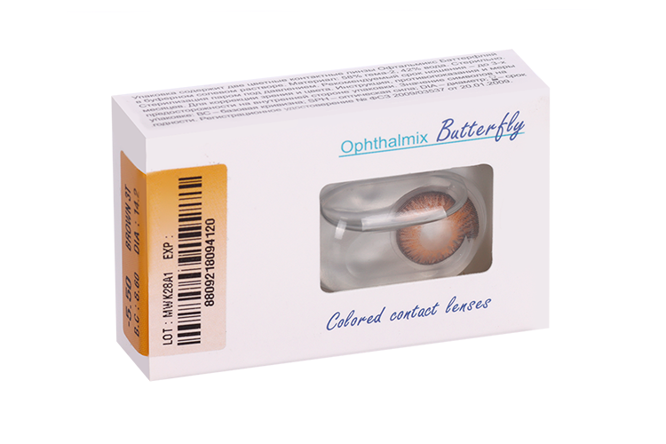 Линзы Офтальмикс Butterfly 3Т Brown контактные R 8.6 (диоптрия -5,5), 2 шт