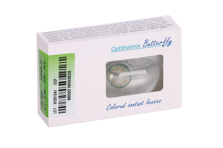 Линзы Офтальмикс Butterfly 3Т Green контактные R 8.6 (диоптрия -0,5), 2 шт