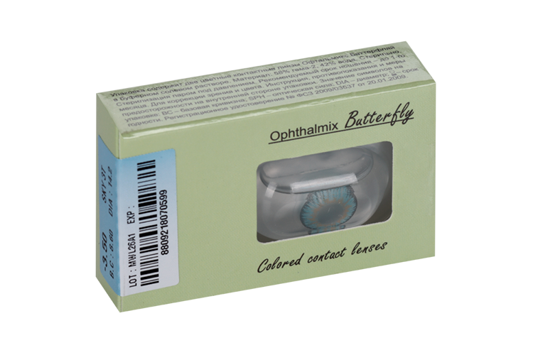 Линзы Офтальмикс Butterfly One Month Sky/Sky Blue контактные R8.6 (диоптрия -3,5), 2 шт