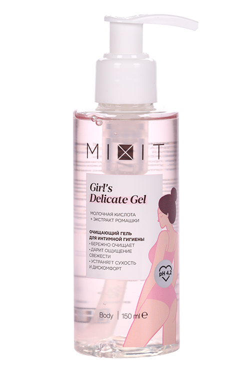 Гель MIXIT Girl`s Delicate Gel ромашка/молочная кислота д/интимной гигиены, 150 мл