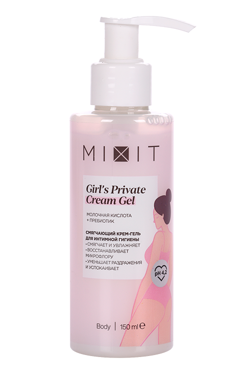 Гель MIXIT Girl`s Delicate Gel молочная кислота д/интимной гигиены, 150 мл