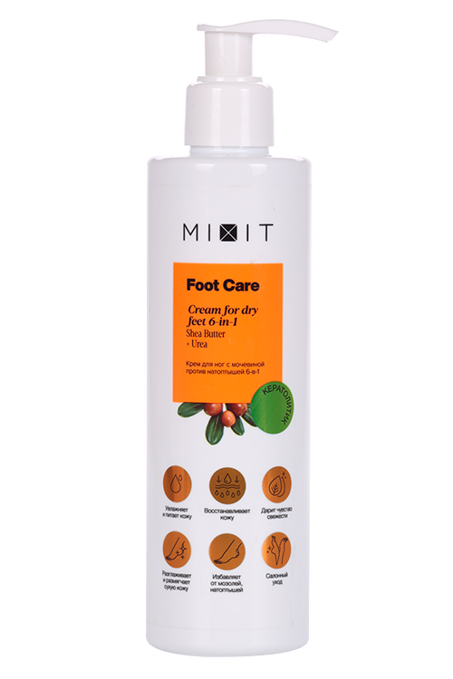 Крем MIXIT Foot Сare с мочевиной против натоптышей 6-в-1 д/ног, 250 мл