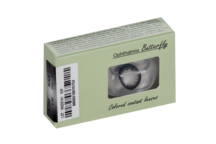 Линзы Офтальмикс Butterfly One Month Black контактные R 8.6 (диоптрия -5,0), 2 шт
