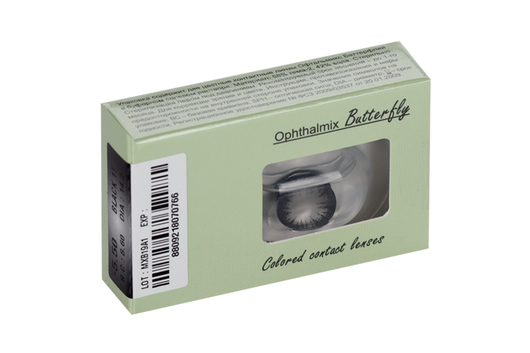 Линзы Офтальмикс Butterfly One Month Black контактные R 8.6 (диоптрия -5,5), 2 шт