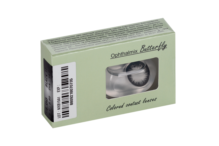 Линзы Офтальмикс Butterfly One Month Black контактные R 8.6 (диоптрия -4,0), 2 шт