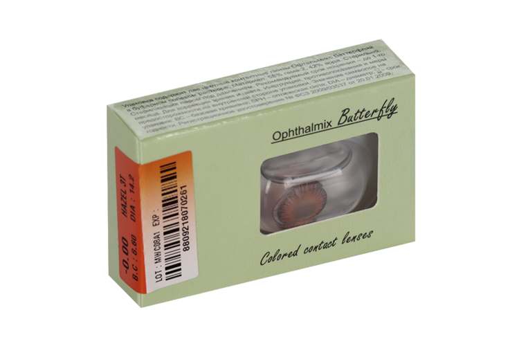 Линзы Офтальмикс Butterfly One Month Hazel контактные R 8.6 (диоптрия 00.0), 2 шт