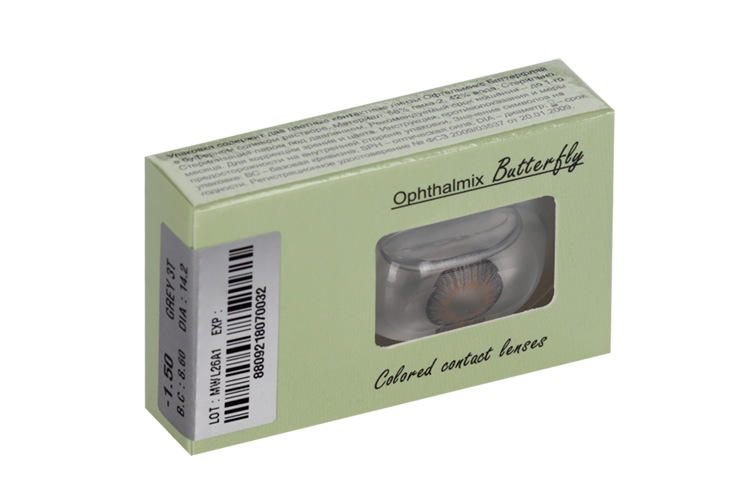 Линзы Офтальмикс Butterfly One Month Gray/Light Gray контакт R 8.6 (диоптрия -1,5), 2 шт