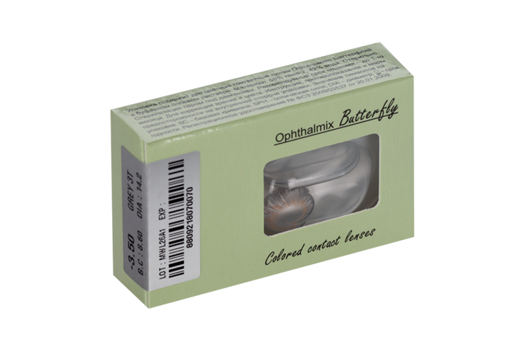 Линзы Офтальмикс Butterfly One Month Gray/Light Gray контакт R 8.6 (диоптрия -3,5), 2 шт