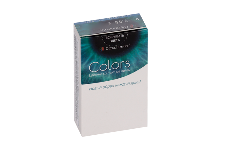 Линзы Офтальмикс Colors Turquoise/Tosca контактные R 8.6 (диоптрия 0,00), 2 шт