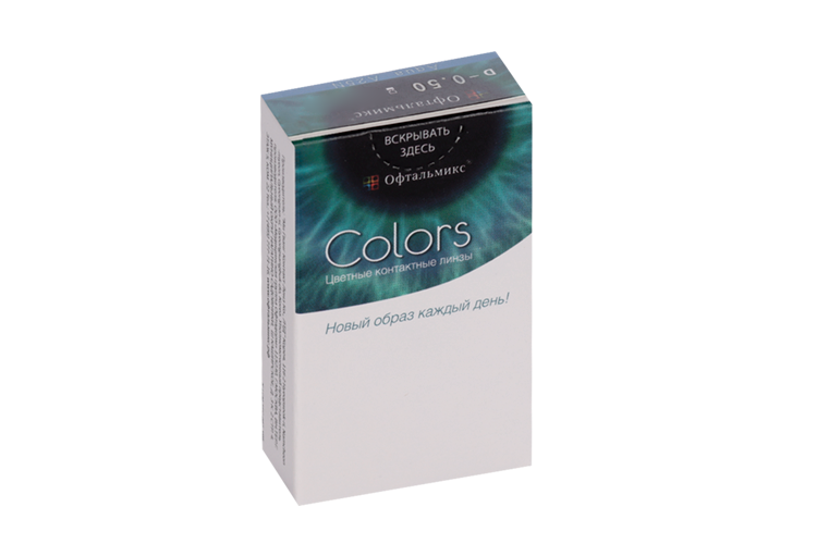Линзы Офтальмикс Colors Aqua/Aqua Blue контактные R 8.6 (диоптрия -0,5), 2 шт