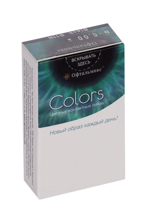 Линзы Офтальмикс Colors Black контактные R 8.6 (диоптрия -6,0), 2 шт
