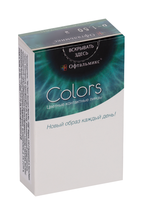 Линзы Офтальмикс Colors Olive контактные R 8.6 (диоптрия -1,5), 2 шт