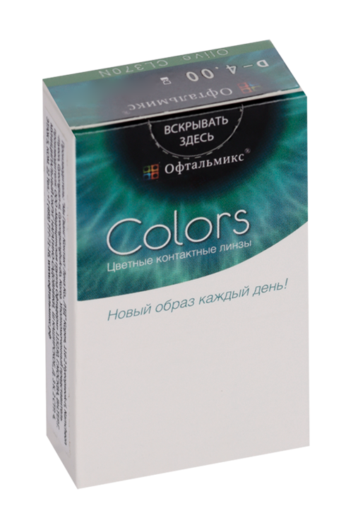 Линзы Офтальмикс Colors Olive контактные R 8.6 (диоптрия -4,0), 2 шт