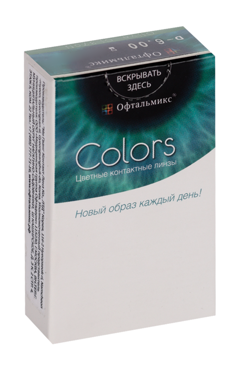 Линзы Офтальмикс Colors Olive контактные R 8.6 (диоптрия -6,0), 2 шт
