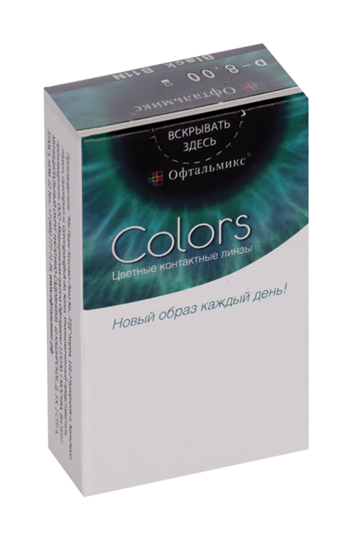 Линзы Офтальмикс Colors Black контактные R 8.6 (диоптрия -8,0), 2 шт