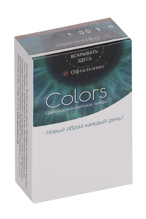 Линзы Офтальмикс Colors Brown контактные R 8.6 (диоптрия -4,0), 2 шт