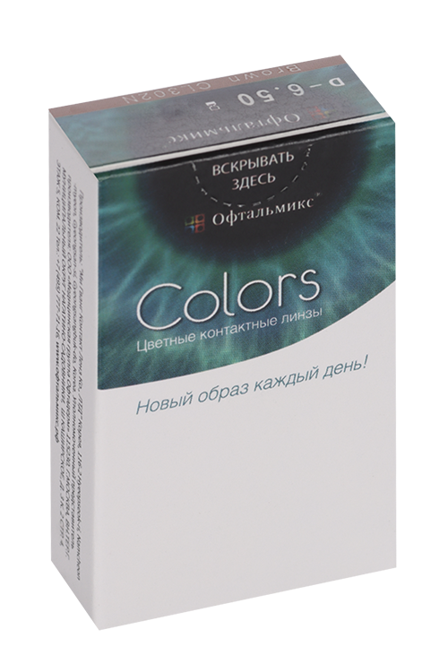 Линзы Офтальмикс Colors Brown контактные R 8.6 (диоптрия -6,5), 2 шт