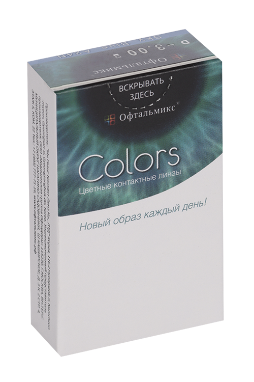 Линзы Офтальмикс Colors Sky/Sky Blue контактные R 8.6 (диоптрия -3,0), 2 шт