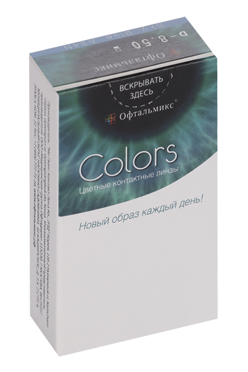 Линзы Офтальмикс Colors Sky/Sky Blue контактные R 8.6 (диоптрия -8,5), 2 шт