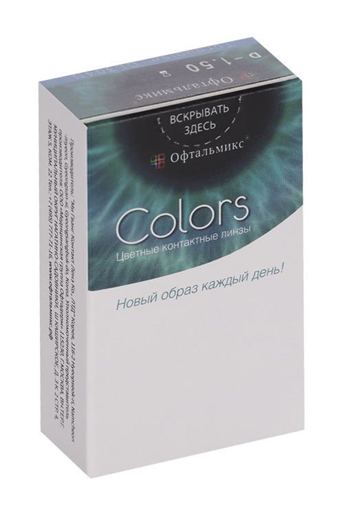 Линзы Офтальмикс Colors Turquoise/Tosca контактные R 8.6 (диоптрия -1,5), 2 шт