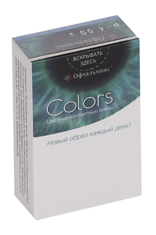 Линзы Офтальмикс Colors Turquoise/Tosca контактные R 8.6 (диоптрия -4,0), 2 шт