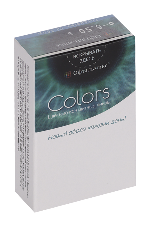 Линзы Офтальмикс Colors Turquoise/Tosca контактные R 8.6 (диоптрия -5,5), 2 шт