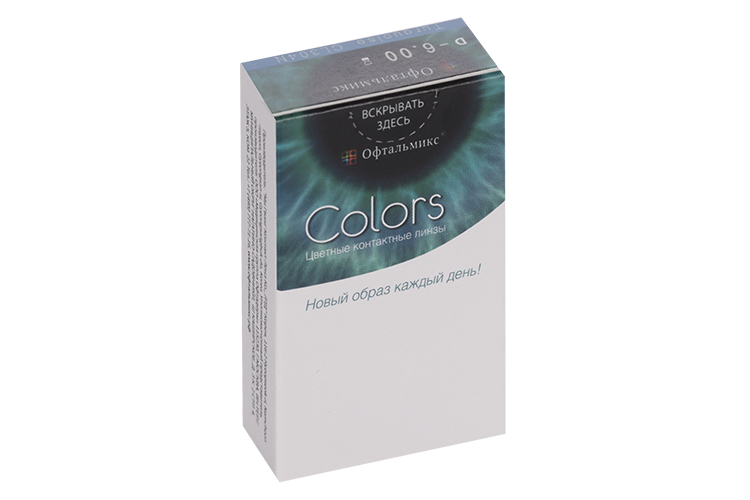 Линзы Офтальмикс Colors Turquoise/Tosca контактные R 8.6 (диоптрия -6,0), 2 шт