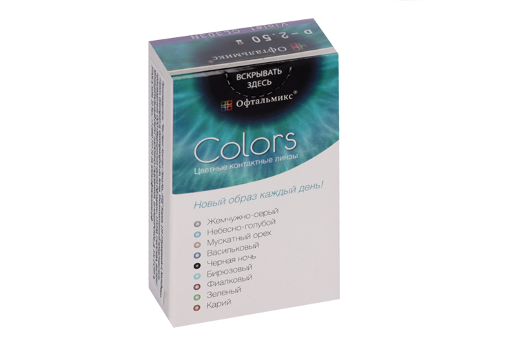 Линзы Офтальмикс Colors Violet контактные R 8.6 (диоптрия -2,5), 2 шт