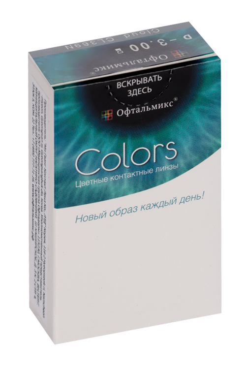 Линзы Офтальмикс Colors Cloud контактные R 8.6 (диоптрия -3,0), 2 шт