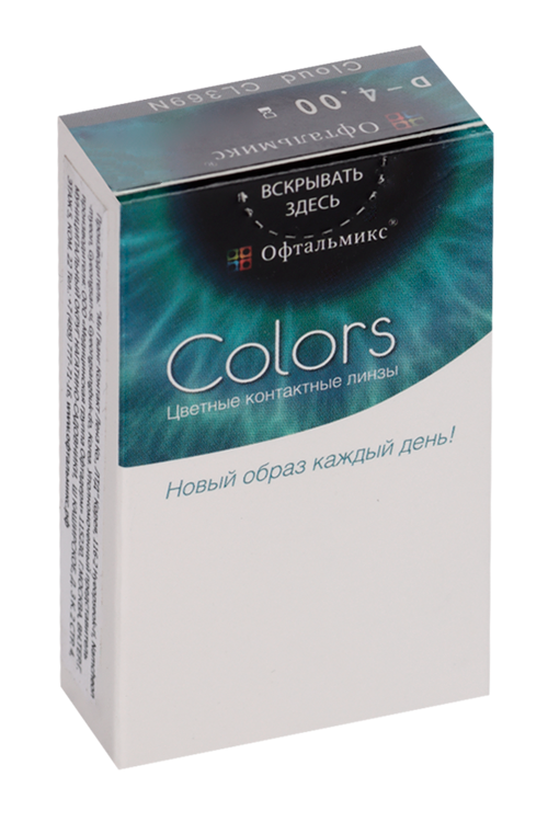 Линзы Офтальмикс Colors Cloud контактные R 8.6 (диоптрия -4,0), 2 шт
