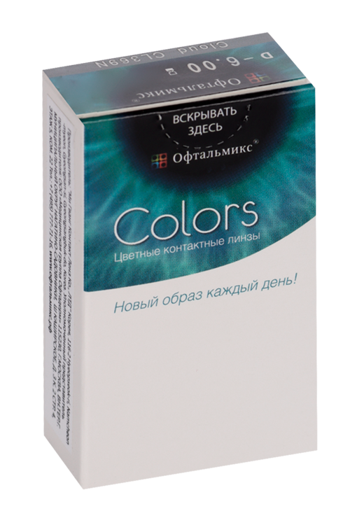 Линзы Офтальмикс Colors Cloud контактные R 8.6 (диоптрия -6.00), 2 шт