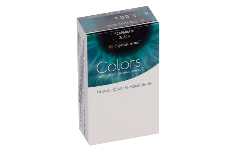 Линзы Офтальмикс Colors Gray/Light Gray контактные R 8.6 (диоптрия -3,0), 2 шт