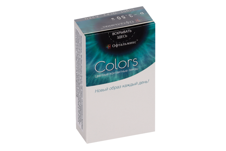 Линзы Офтальмикс Colors Gray/Light Gray контактные R 8.6 (диоптрия -3,5), 2 шт