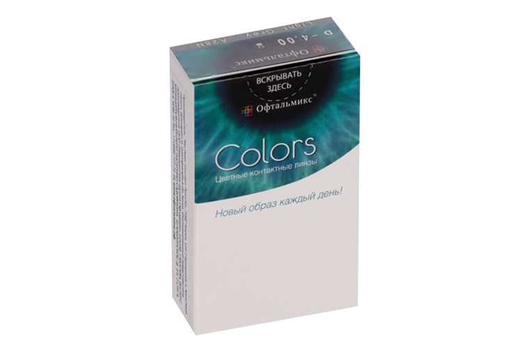 Линзы Офтальмикс Colors Gray/Light Gray контактные R 8.6 (диоптрия -4,0), 2 шт