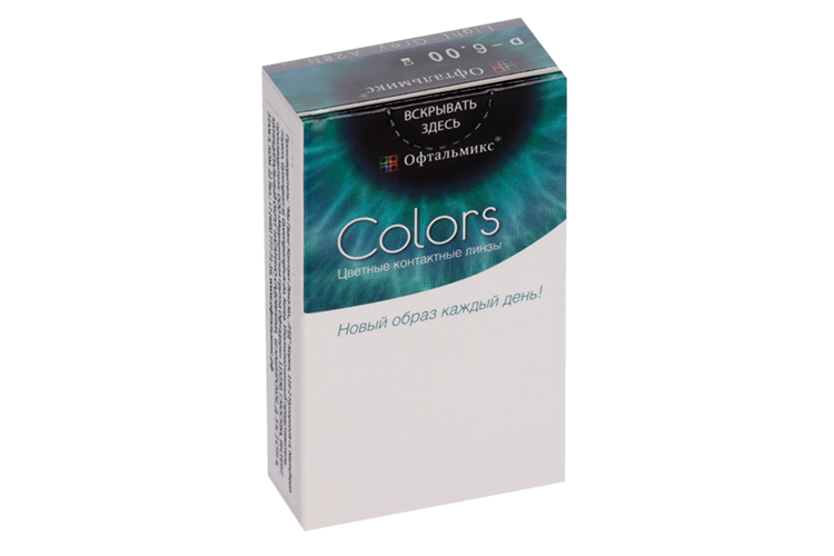 Линзы Офтальмикс Colors Gray/Light Gray контактные R 8.6 (диоптрия -6.00), 2 шт