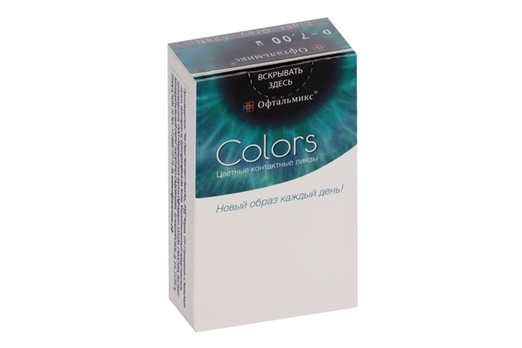 Линзы Офтальмикс Colors Gray/Light Gray контактные R 8.6 (диоптрия -7,0), 2 шт