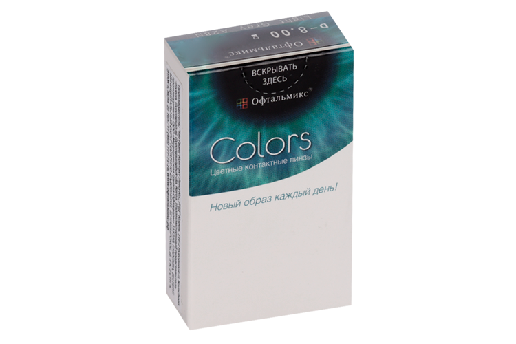 Линзы Офтальмикс Colors Gray/Light Gray контактные R 8.6 (диоптрия -8,0), 2 шт