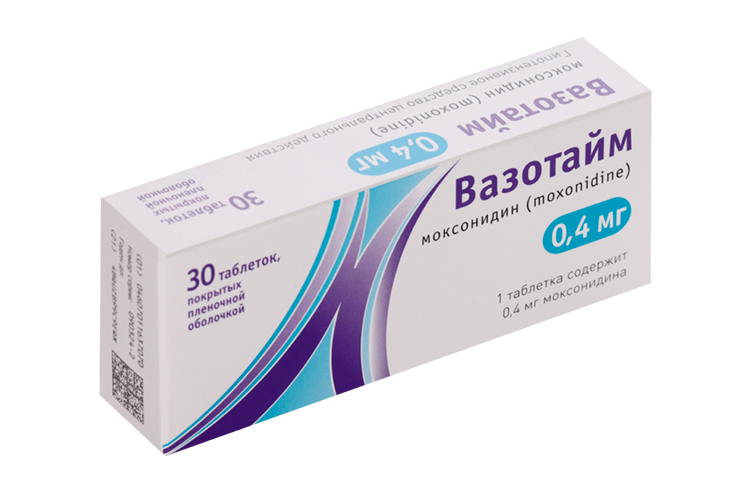 Вазотайм 0.4 мг, 30 шт, таблетки покрытые пленочной оболочкой