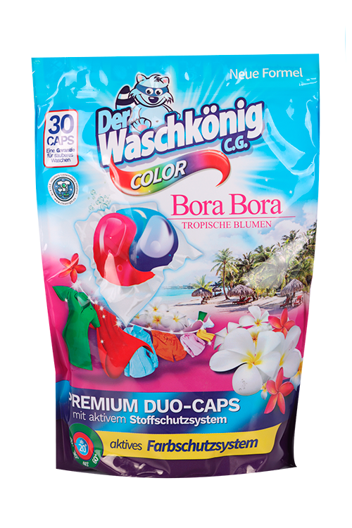 Капсулы д/стирки Der Waschkonig C G BORA BORA Tropische Blumen д/цвет белья 30 шт