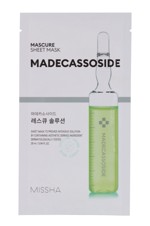 Маска MISSHA Mascure SOS с мадекассосидом д/восстан ослаб кожи, 28 мл