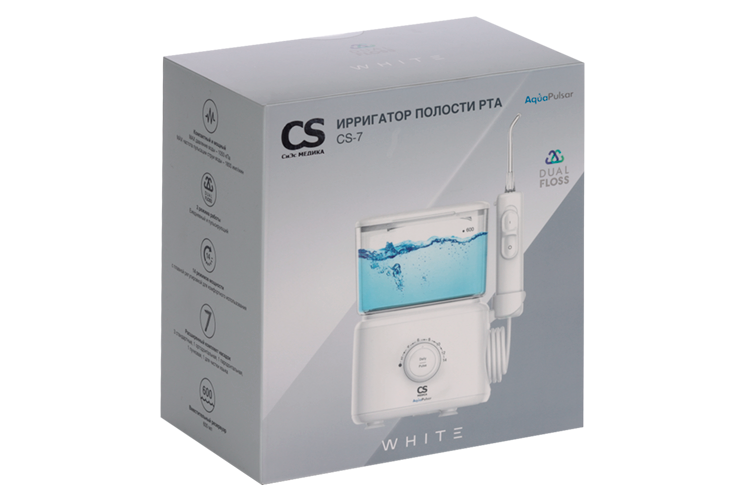 Ирригатор CS Medica AquaPulsar CS-7 DUAL FLOSS д/полости рта белый
