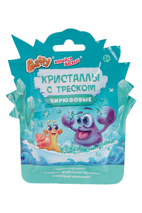 Кристаллы с треском д/купания Baffy Купайся весело! бирюзовые