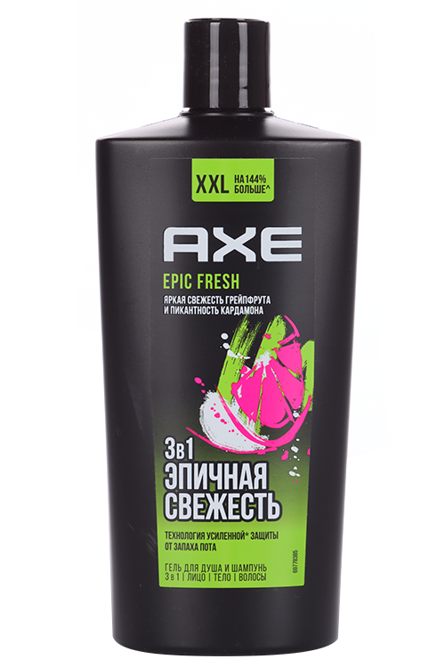 Гель д/душа и шампунь AXE 3в1 Epic fresh, 610 мл
