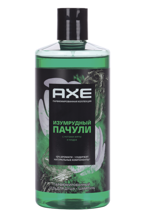 Гель д/душа и шампунь AXE Изумрудный пачули мужской, 400 мл